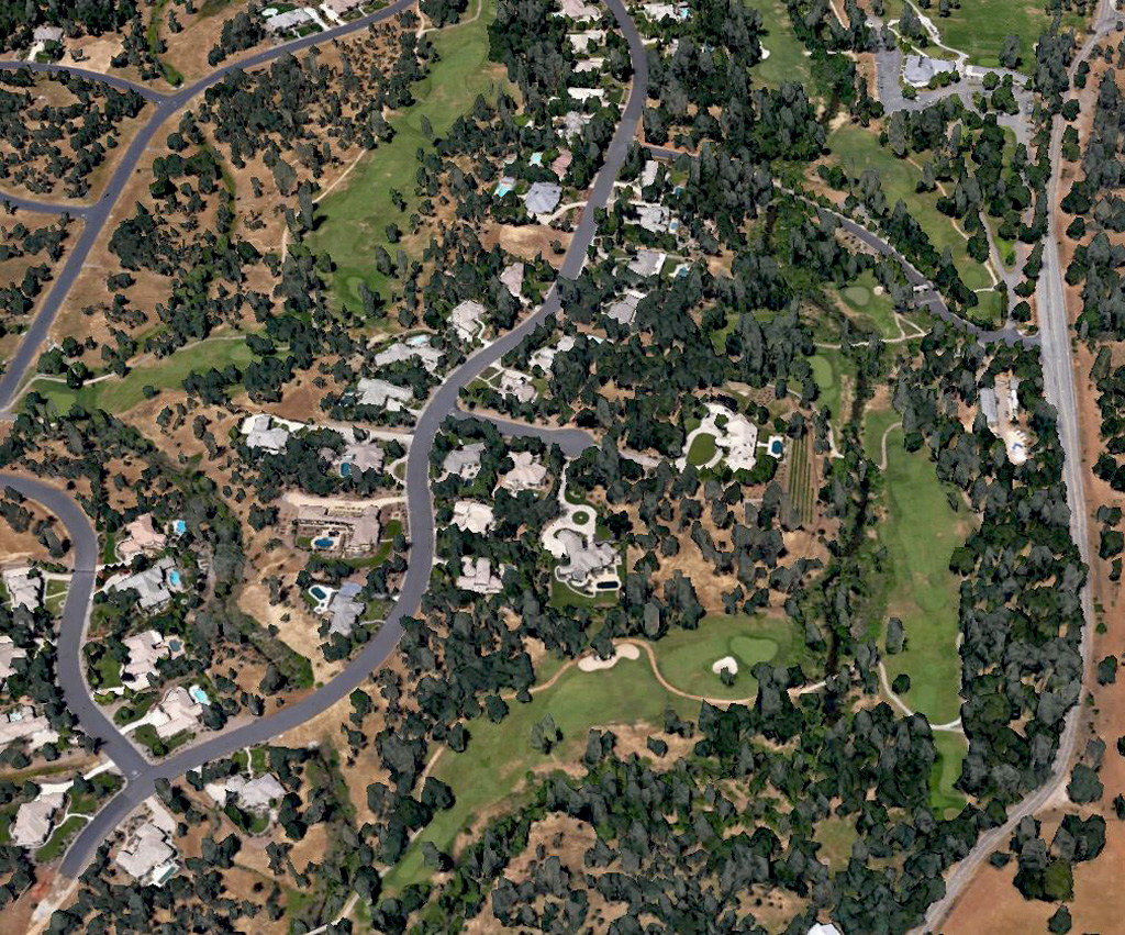 Tierra Oaks Gated Community - Aerial of homes & golf course (clubhouse in upper right)