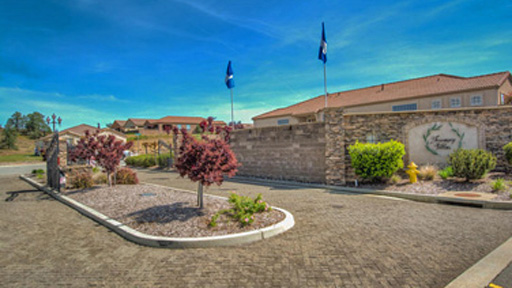 Entrance to the 55 and above community of Tuscany Villas, Redding CA