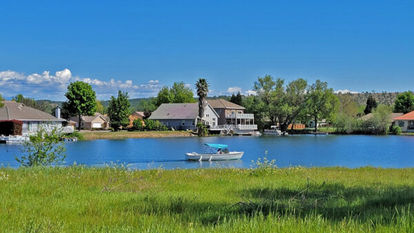 Lake California, Cottonwood CA - Lake front homes viewed from across the lake