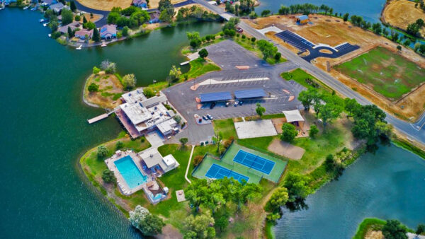 Lake California, Cottonwood CA - Aerial view of the clubhouse area