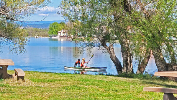 Lake California, Cottonwood CA - Paddler on lake